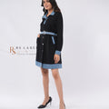 Black Dress with Denim Collar & Trim (Batch 2)