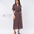 Brown Polka Dot Midi Dress (Batch 2)