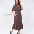 Brown Polka Dot Midi Dress
