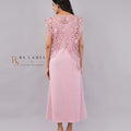 Pink Crochet Cutwork Overlay Dress