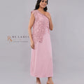 Blush Pink Floral Crochet Overlay Dress