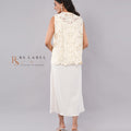 Ivory Floral Lace Vest & Maxi Dress Set