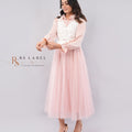 Blush Pink Tulle Dress with Crochet Bib