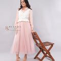 Blush Pink Tulle Skirt & Crochet Vest Set