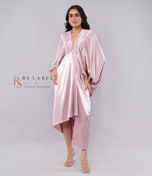 Blush Pink Satin Kaftan Dress (Batch 2)