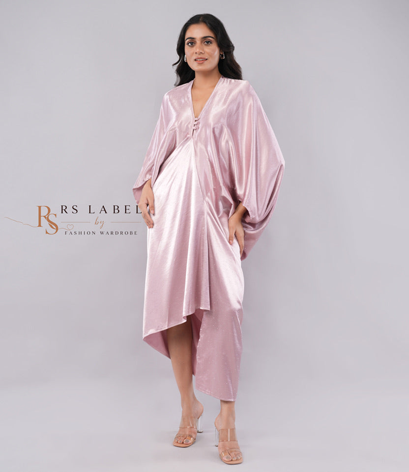 Blush Pink Satin Kaftan Dress (Batch 2)