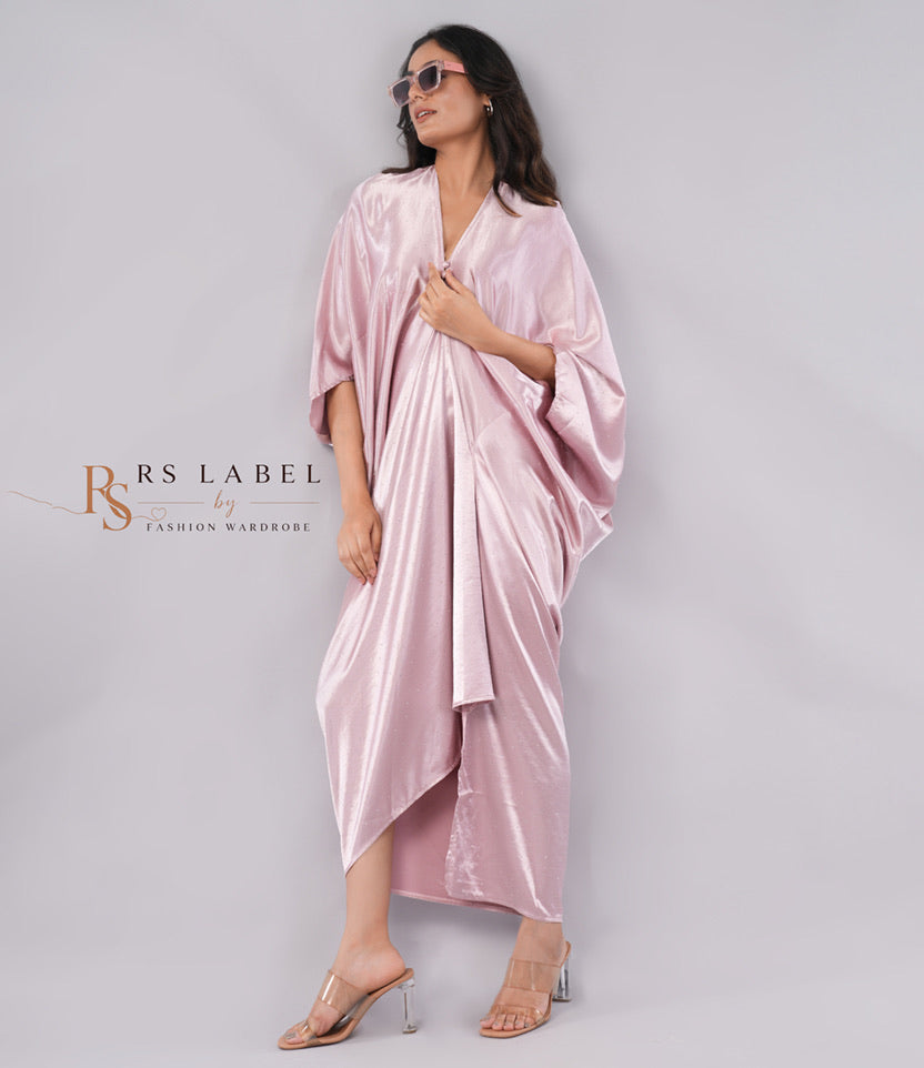 Blush Pink Satin Kaftan Dress (Batch 2)