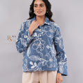 Blue Floral Embroidered Denim Shirt (Batch 2)